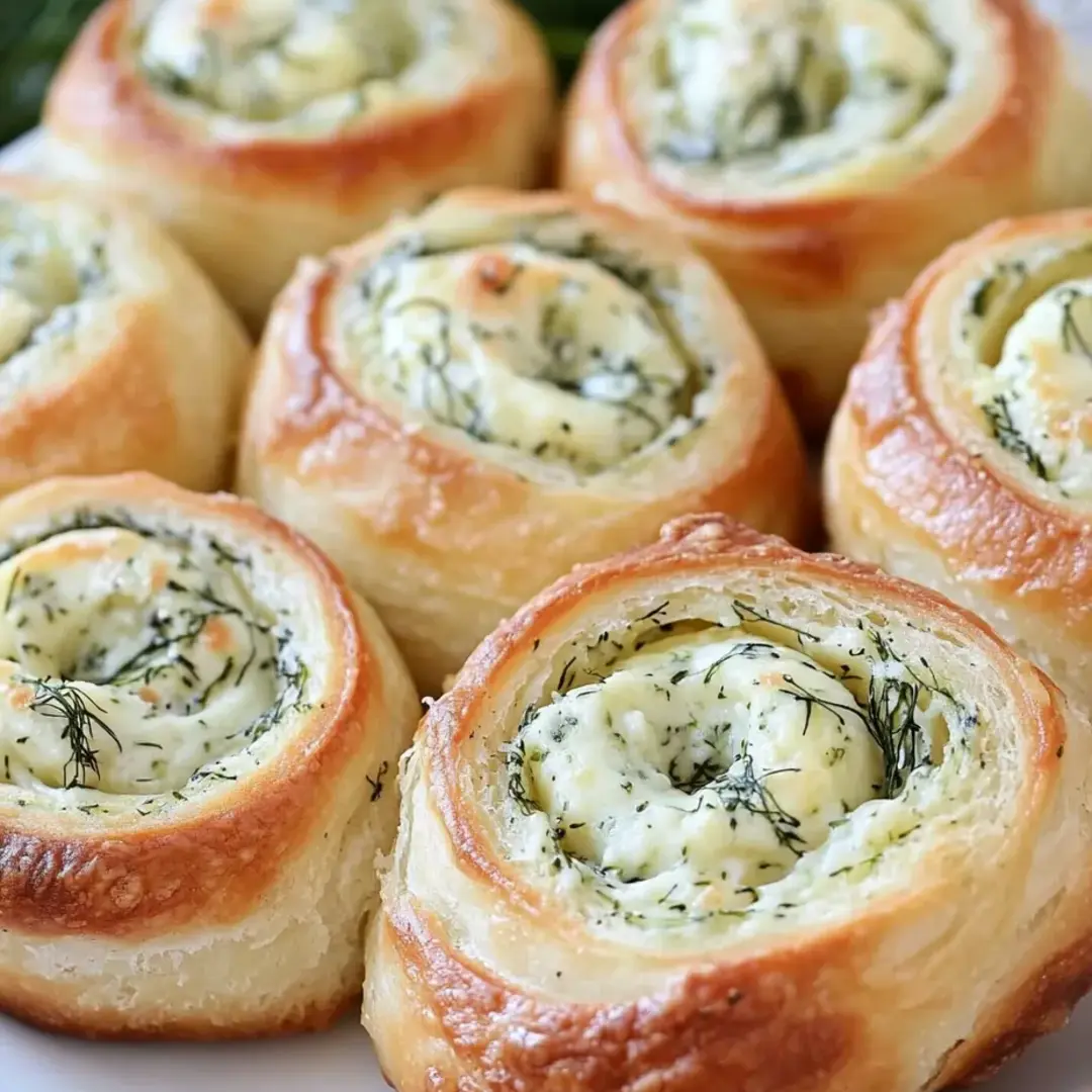 A plate of pastries with green toppings.