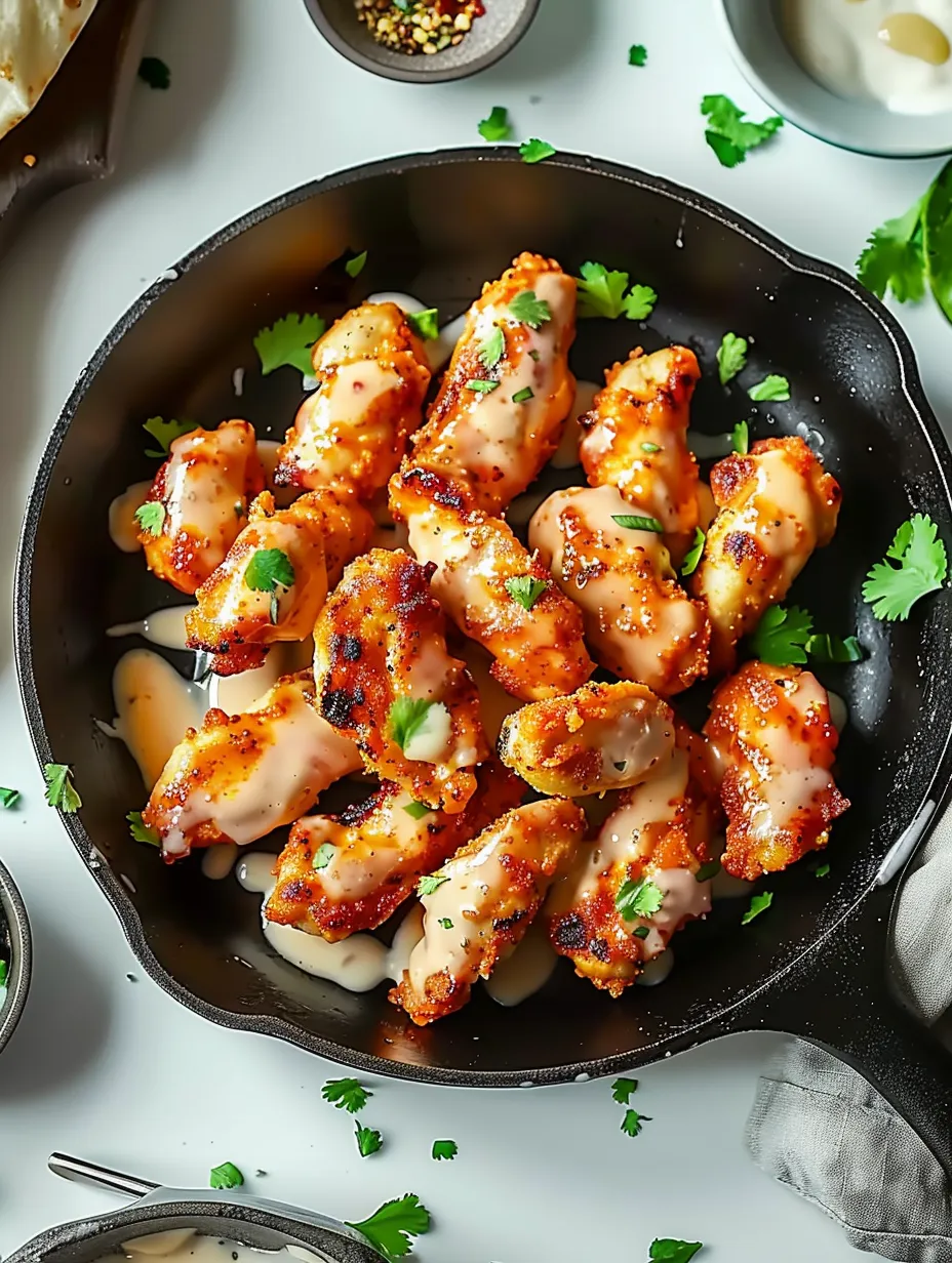 A pan of cheesy garlic chicken wraps.