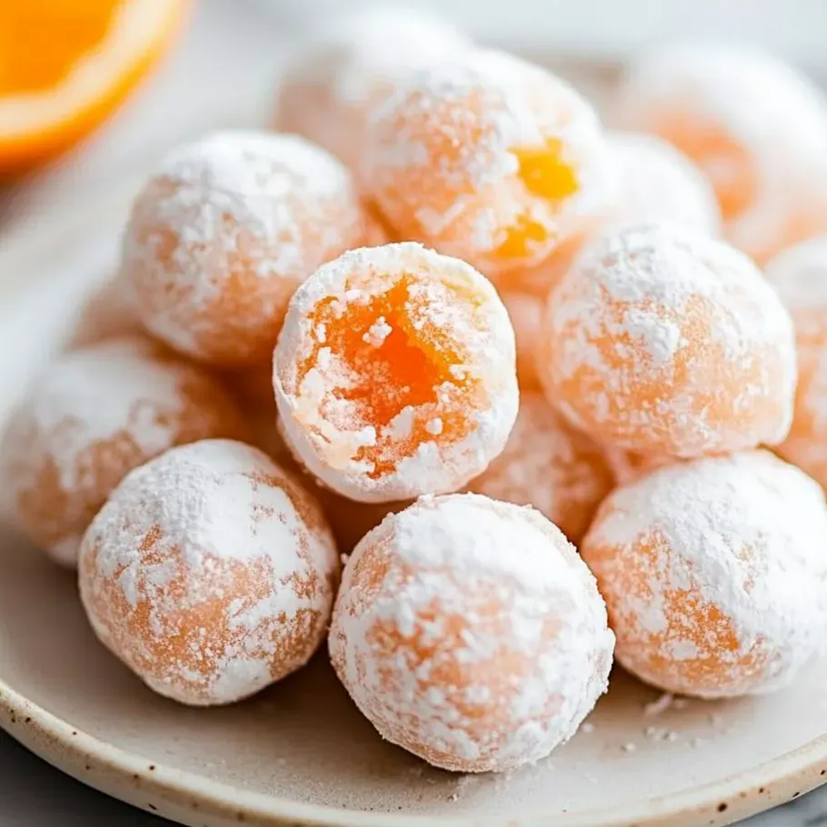 A plate of orange cream truffles.