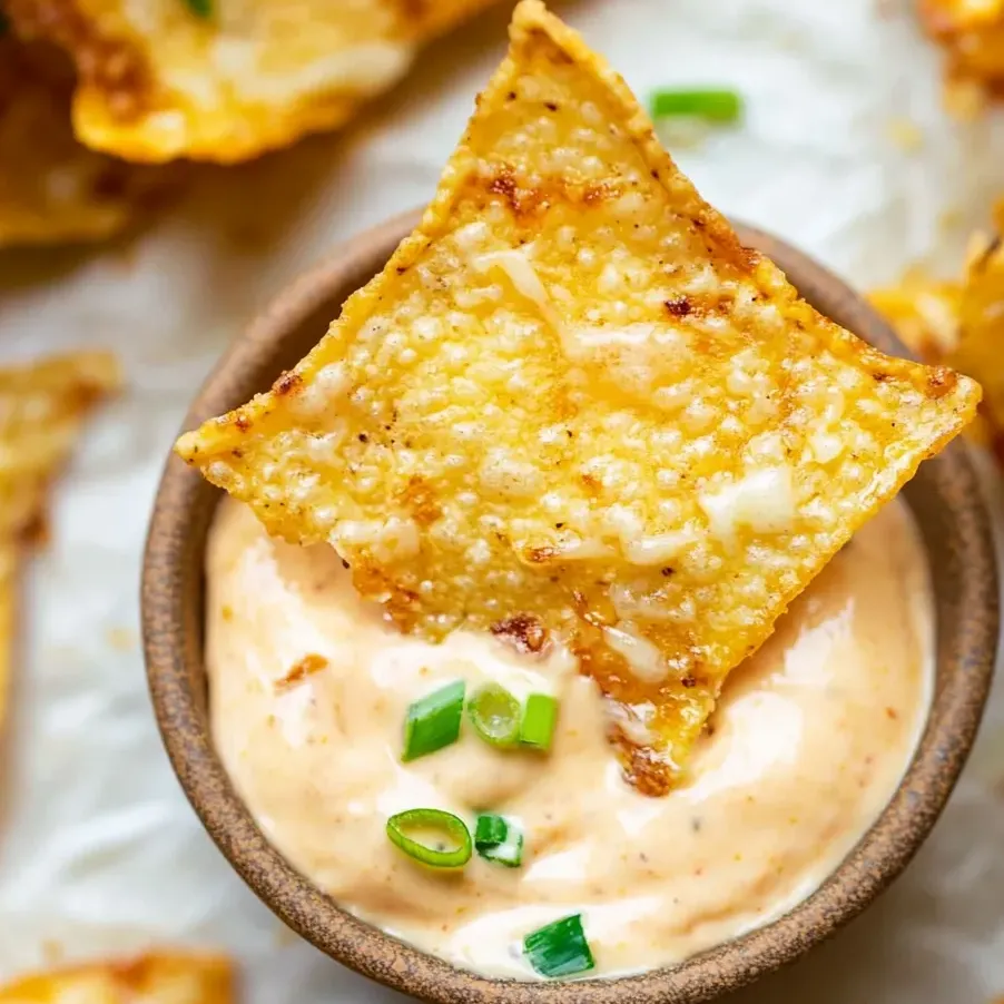 A bowl of Parmesan onion ring chips.