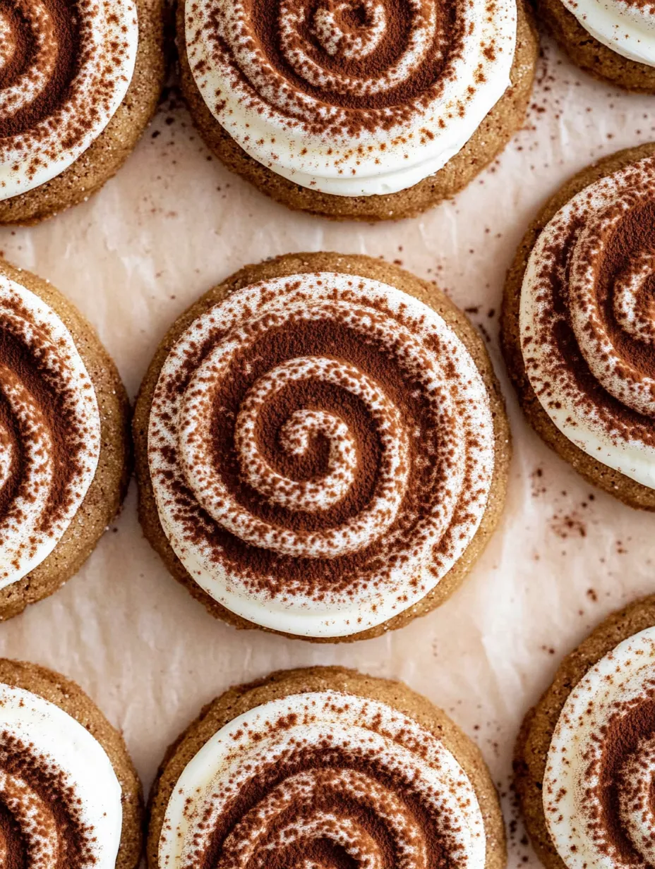 Tiramisu cookies on a table.