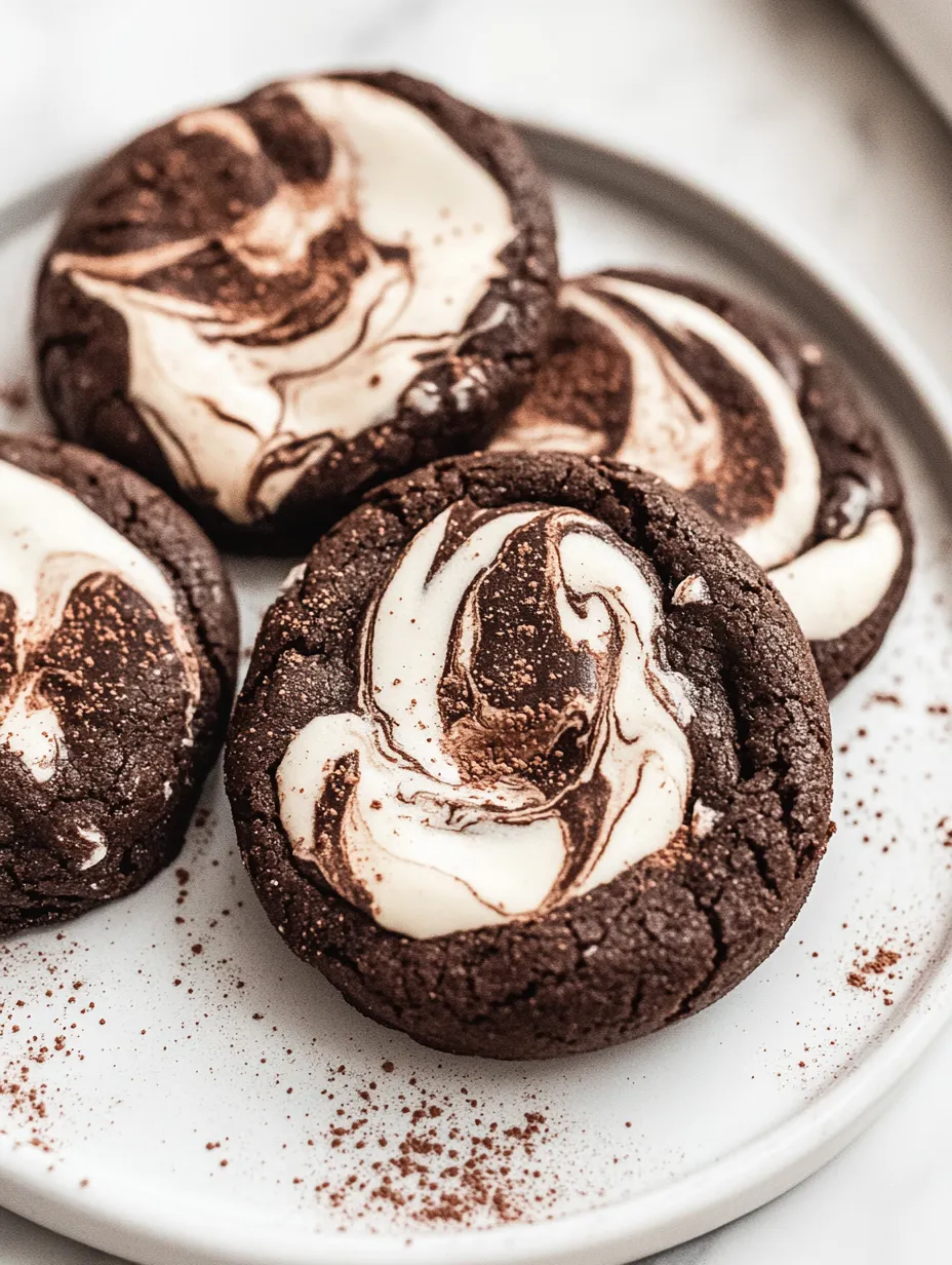 A plate of chocolate marshmallow swirl cookies recipe