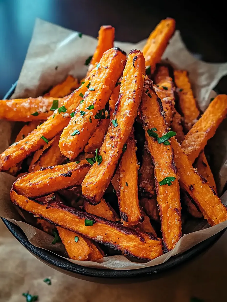 A bowl of crispy oven baked fries.