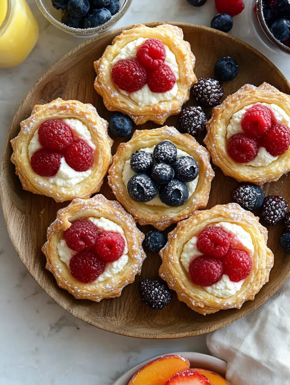 A plate of fruit and cream cheese pastries recipe.
