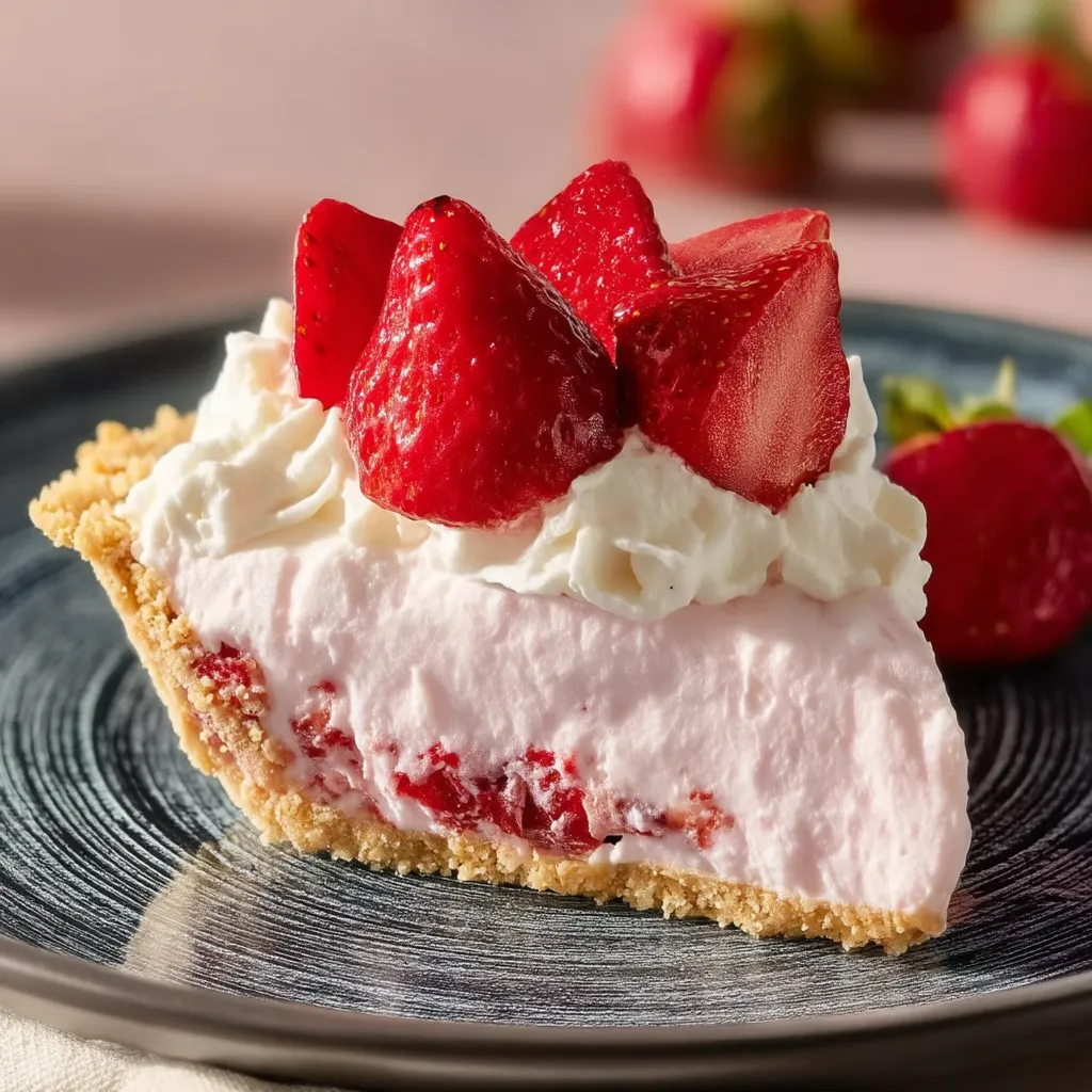 A slice of strawberry cool whip treat.