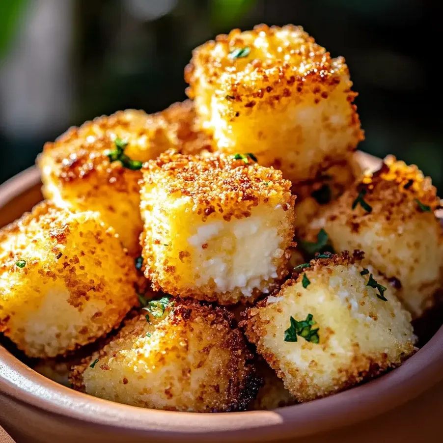 A bowl of crispy cottage cheese treats.