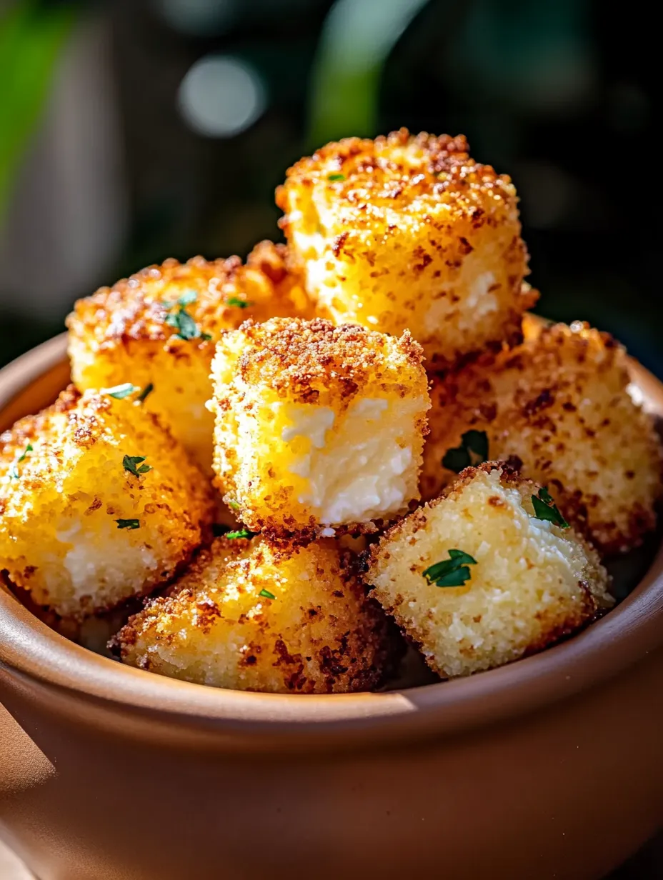 A bowl of crispy cottage cheese treats.