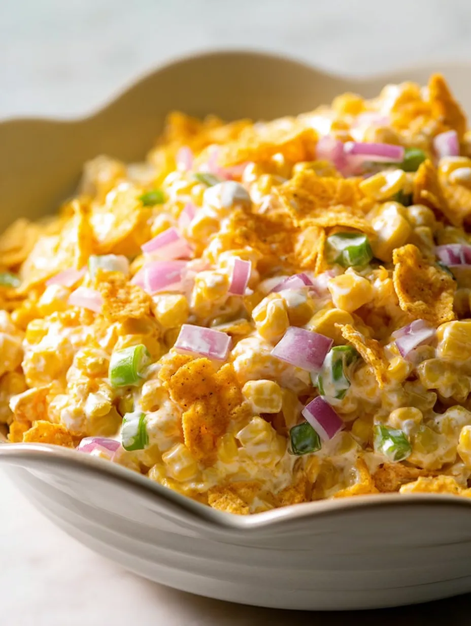 A bowl of Frito corn salad.