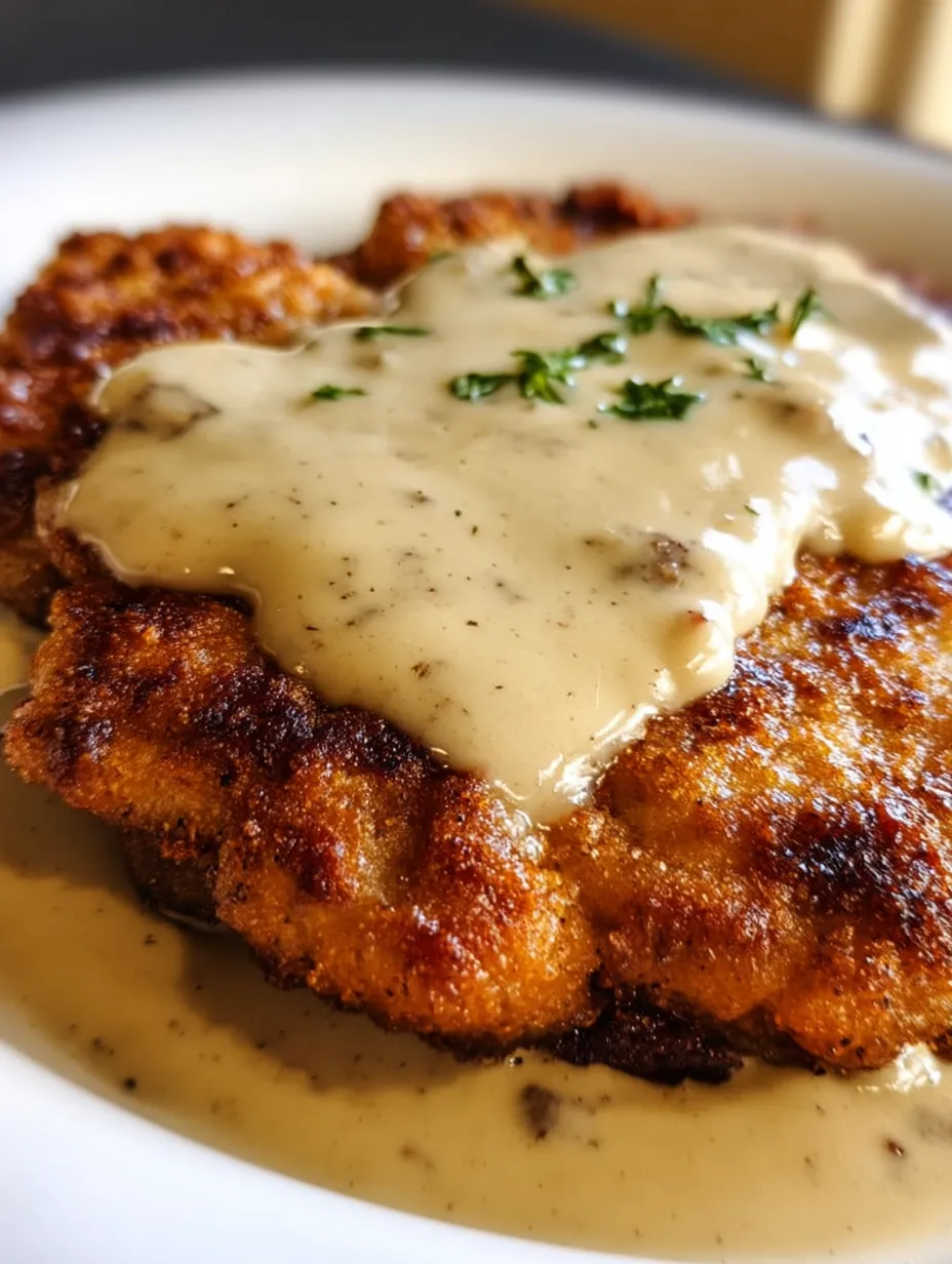 A plate of chicken fried steak with gravy recipe.