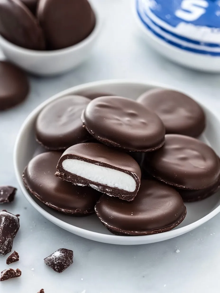 A bowl of delicious homemade peppermint patties.
