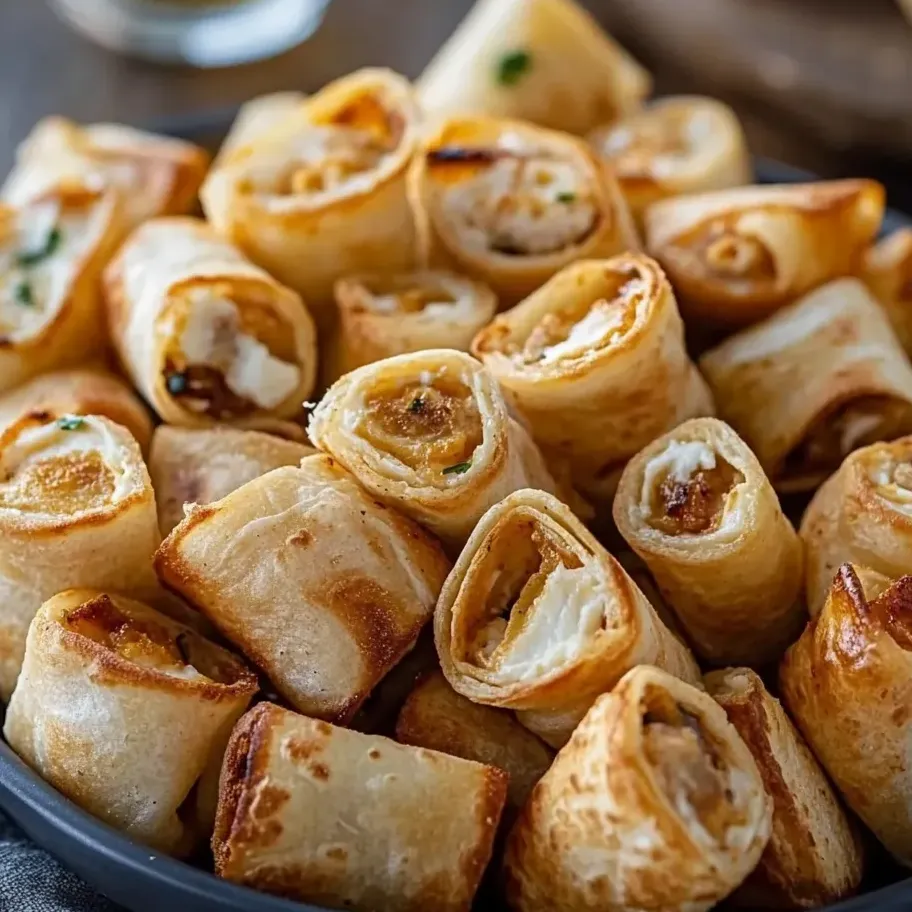 A bowl of cream cheese tortilla bites.
