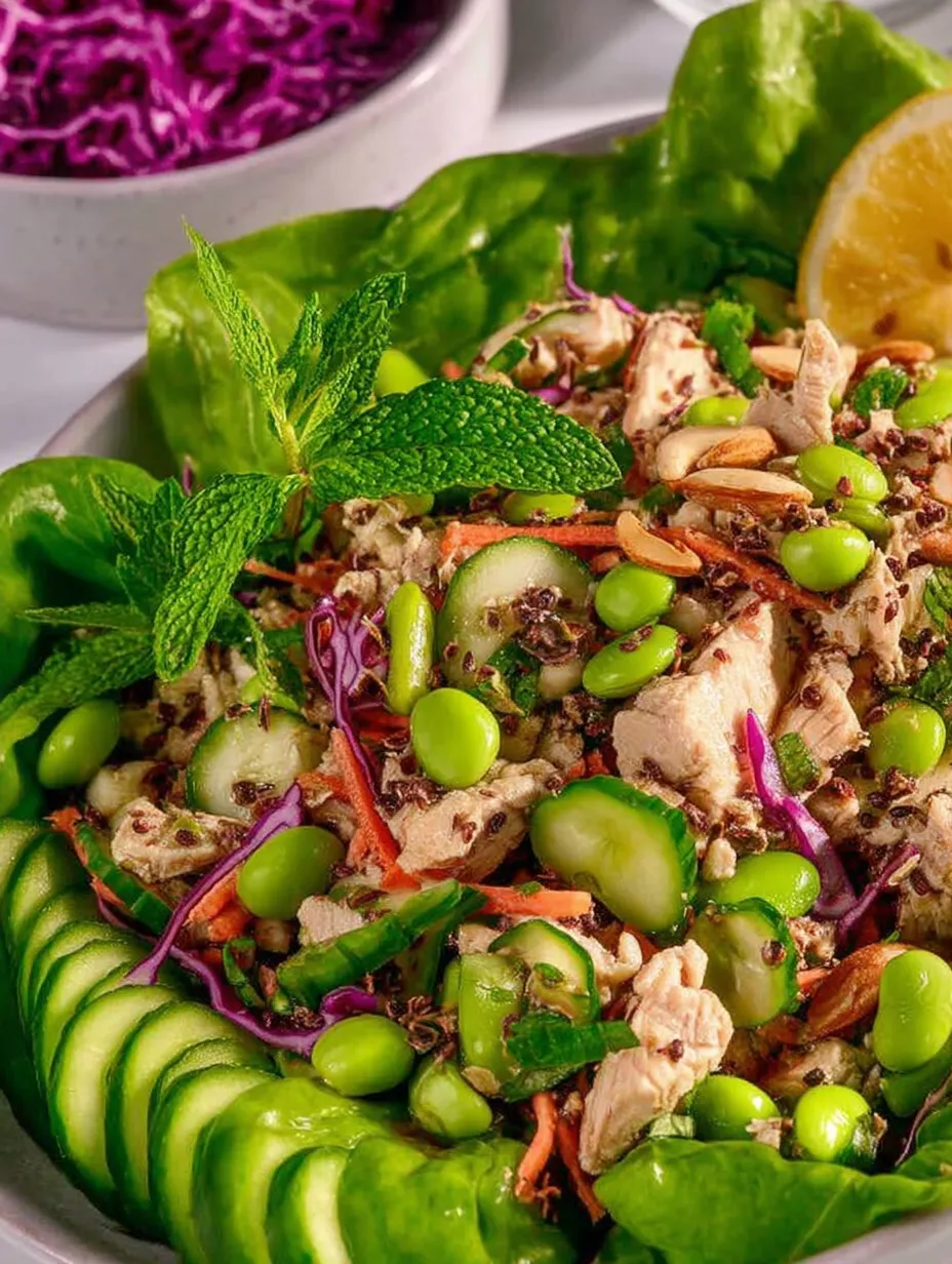 A protein-packed chicken and edamame salad.