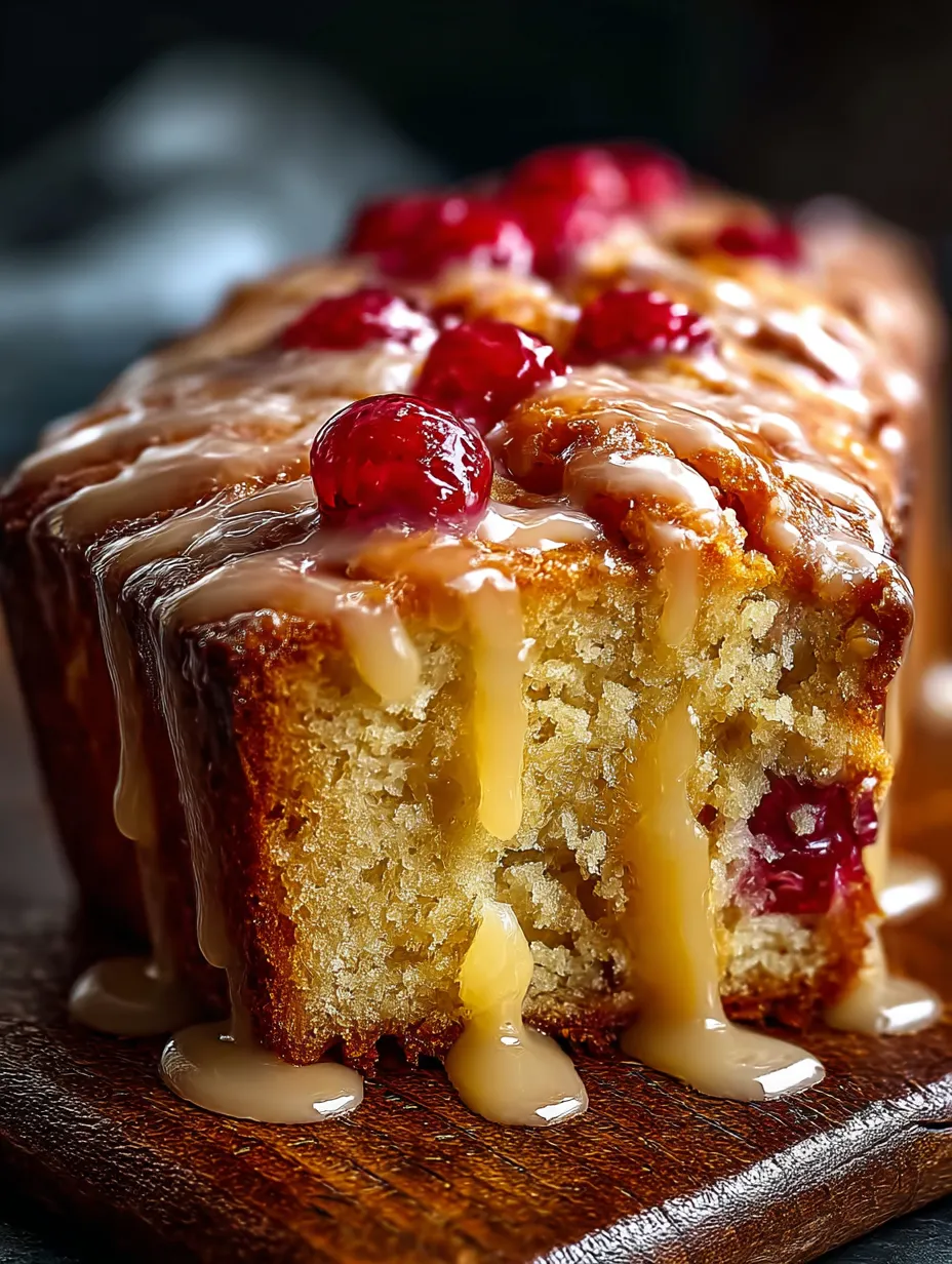 A slice of lemon rhubarb loaf.