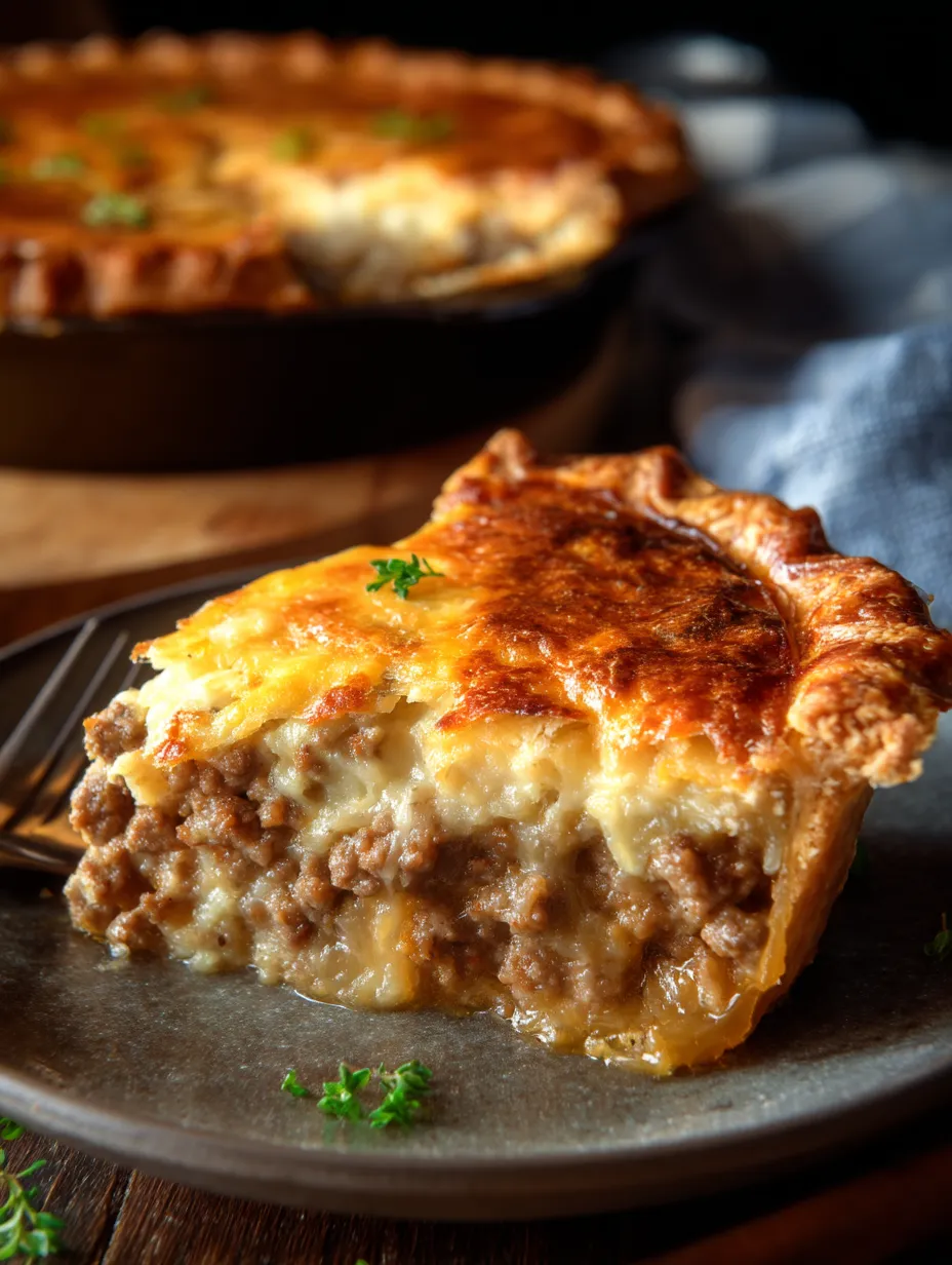 A slice of Monterey Sausage Pie Recipe.