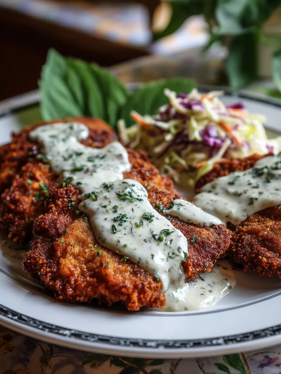 A plate of chicken fried steak with country gravy.