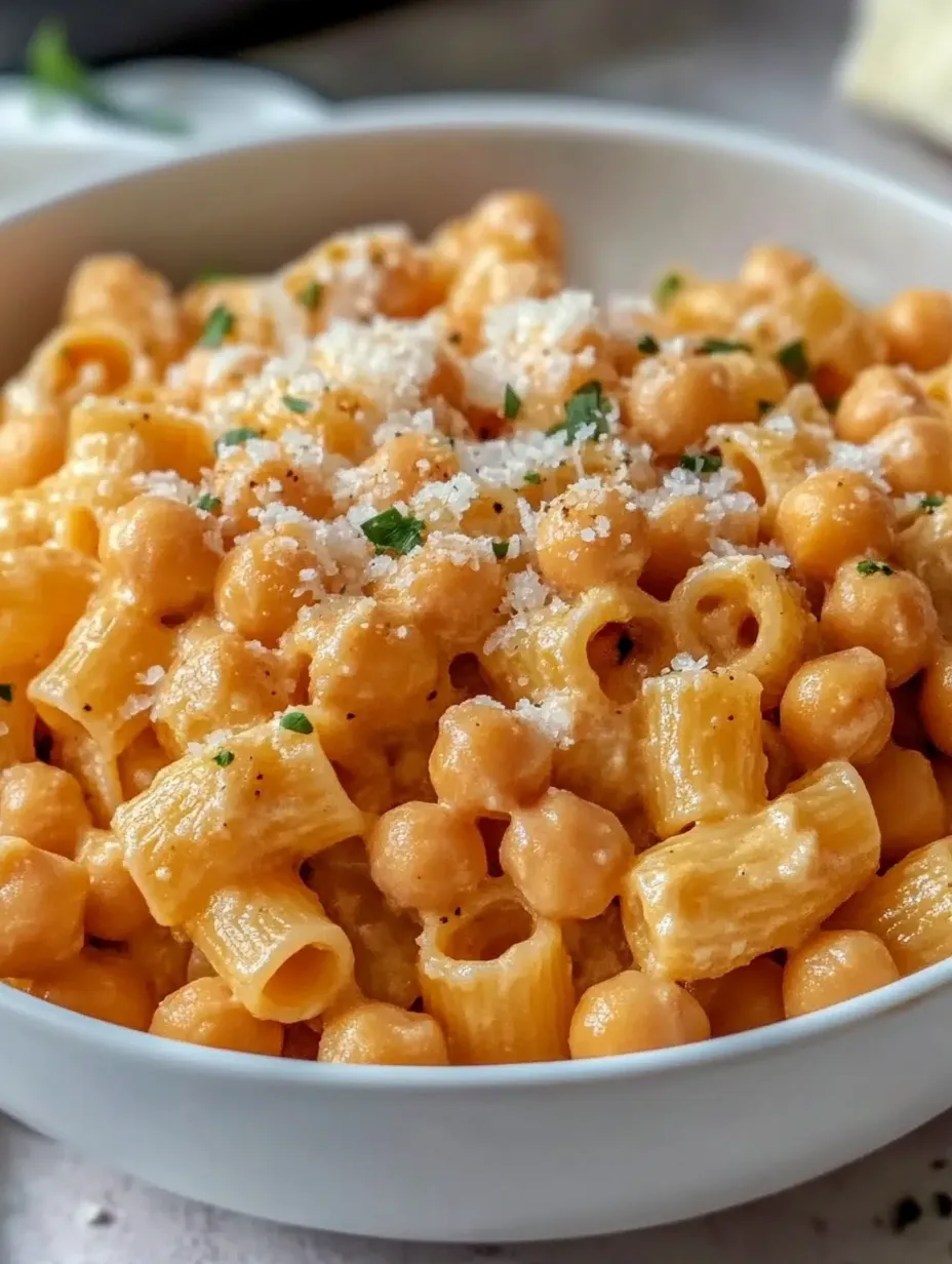 A bowl of pasta e ceci chickpeas dish.