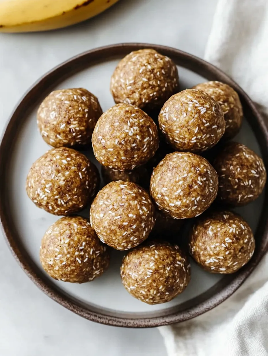 A plate of banana bread energy balls recipe.