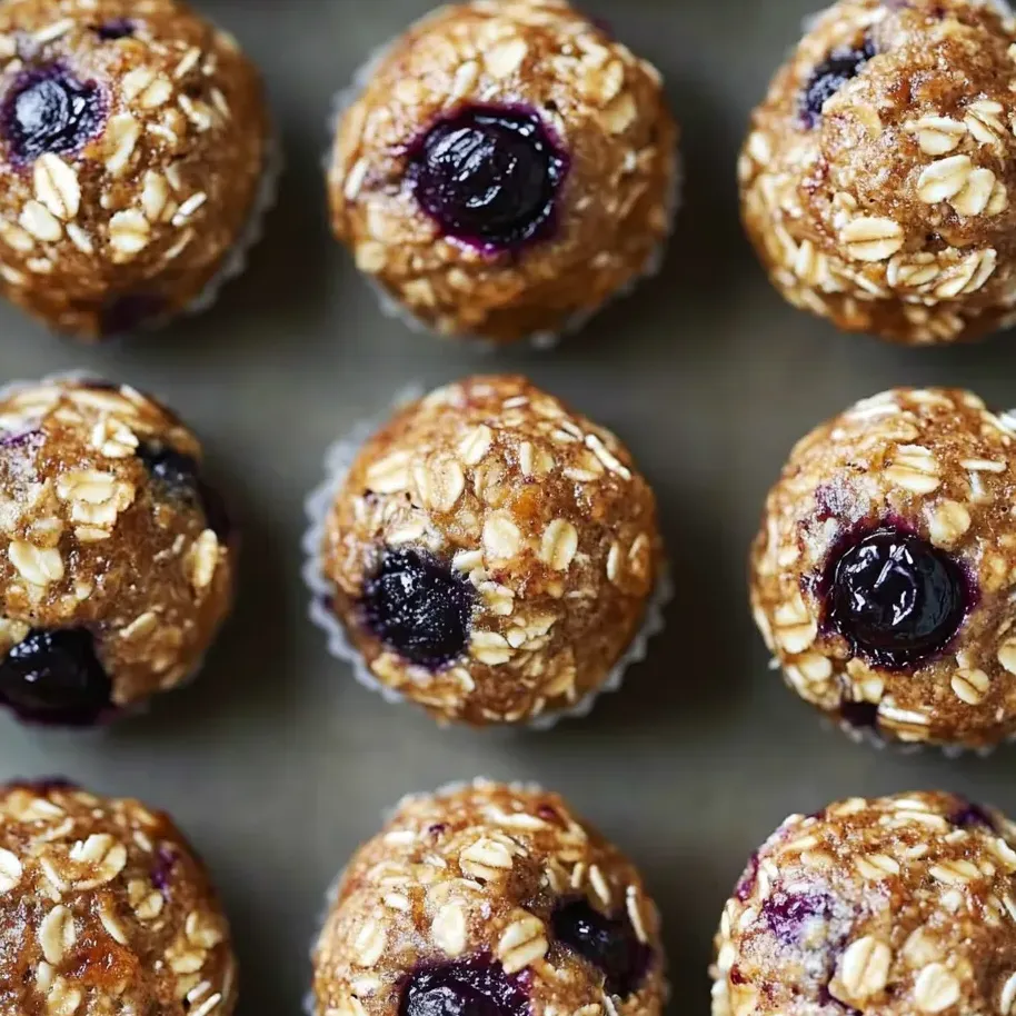 A close up of a blueberry muffin energy bites.