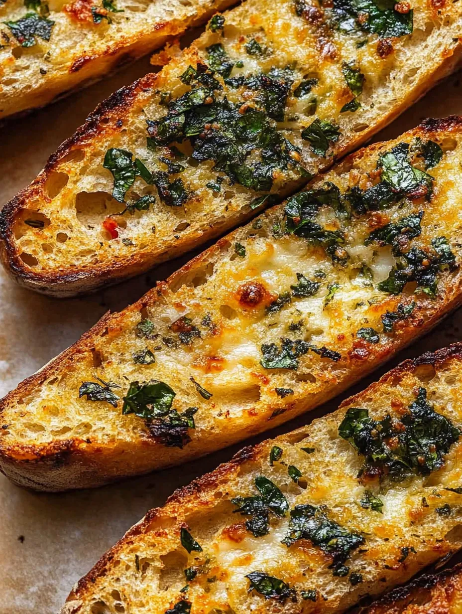 A slice of spicy calabrian garlic bread.
