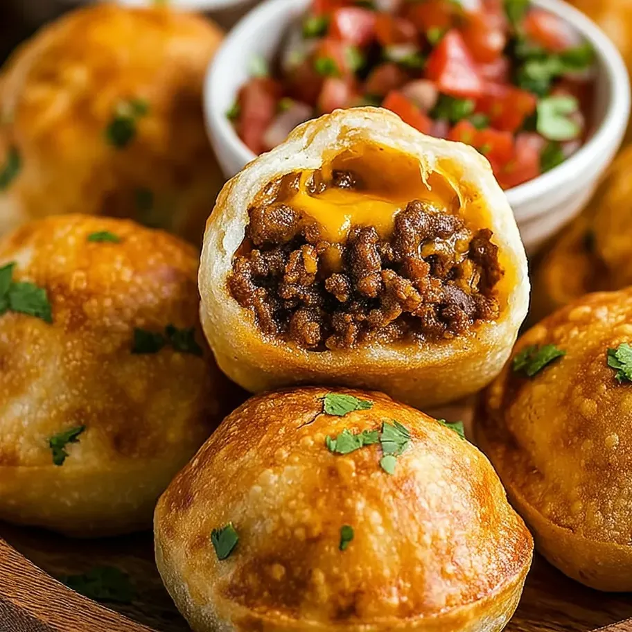 Air fryer cheesy taco bombs.