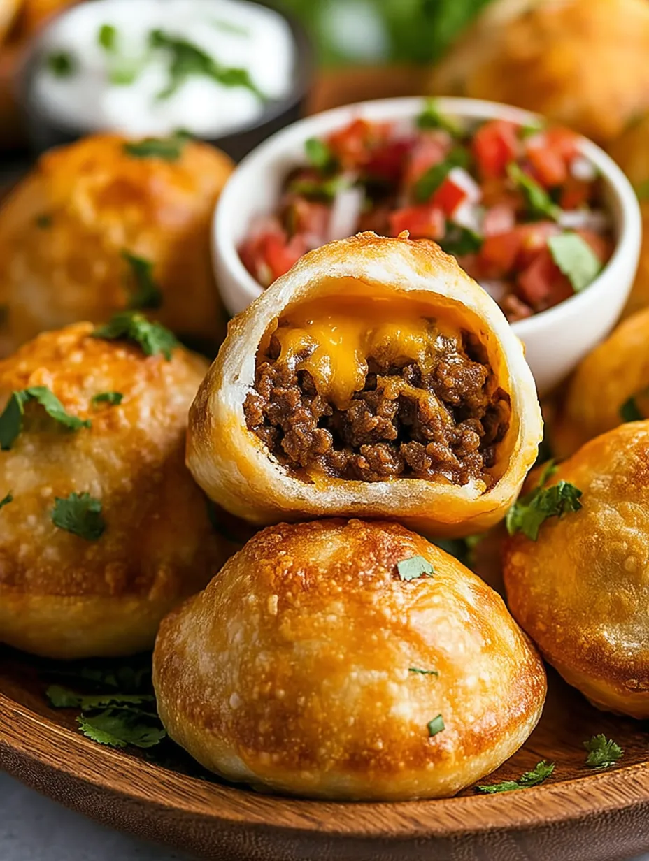Air fryer cheesy taco bombs.