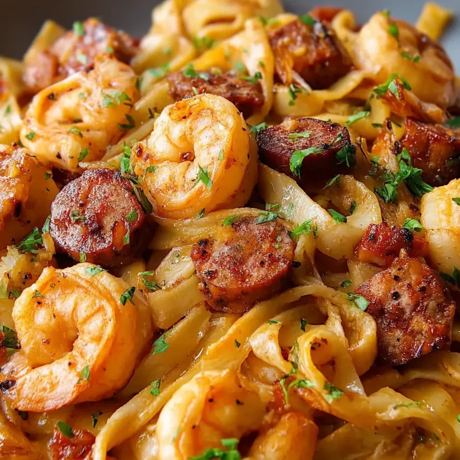 A plate of Jamaican Shrimp Creamy Pasta.