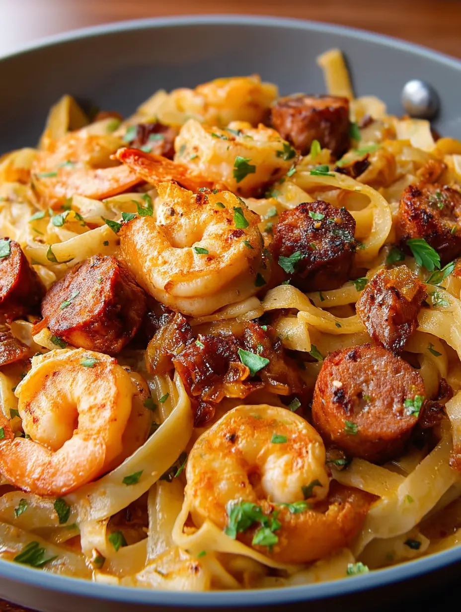 A plate of Jamaican Shrimp Creamy Pasta Recipe.