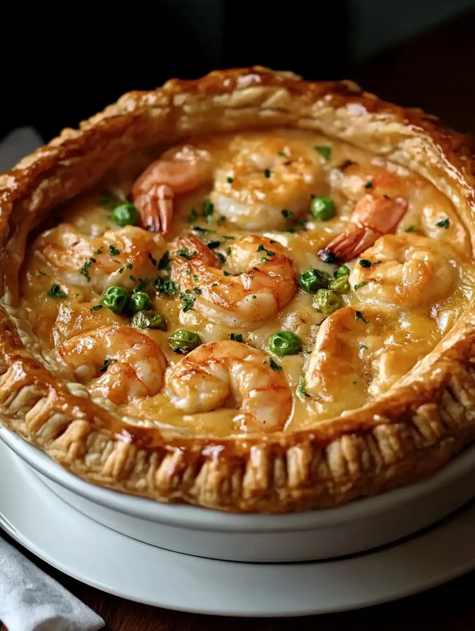 A Cajun Seafood Pot Pie is served in a white bowl.