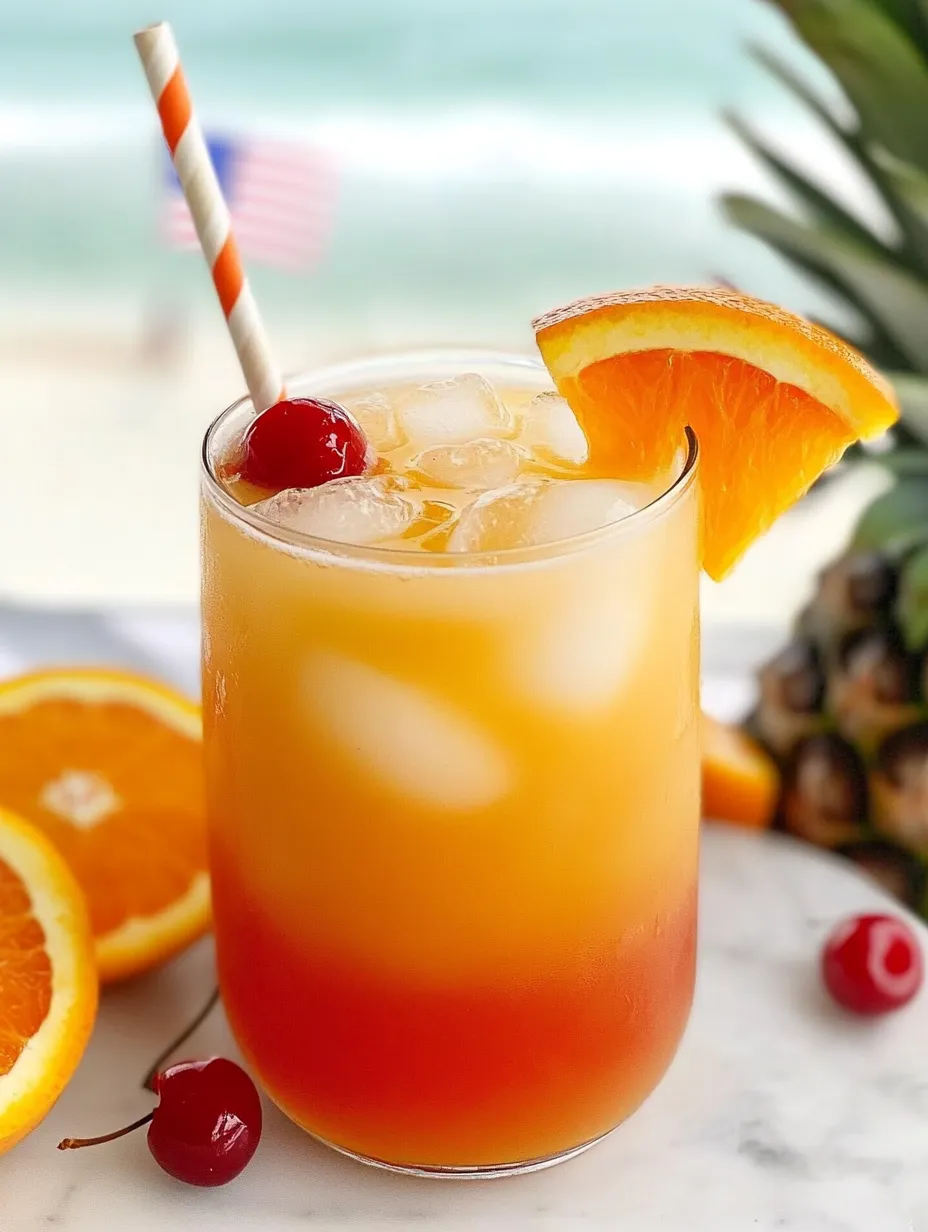 A glass of sweet sunrise mocktail virgin sunrise.