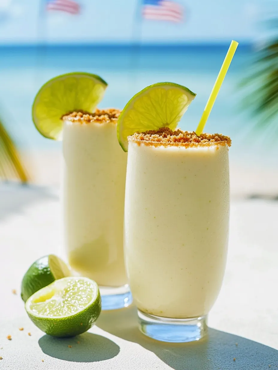 Two glasses of healthy key lime pie.