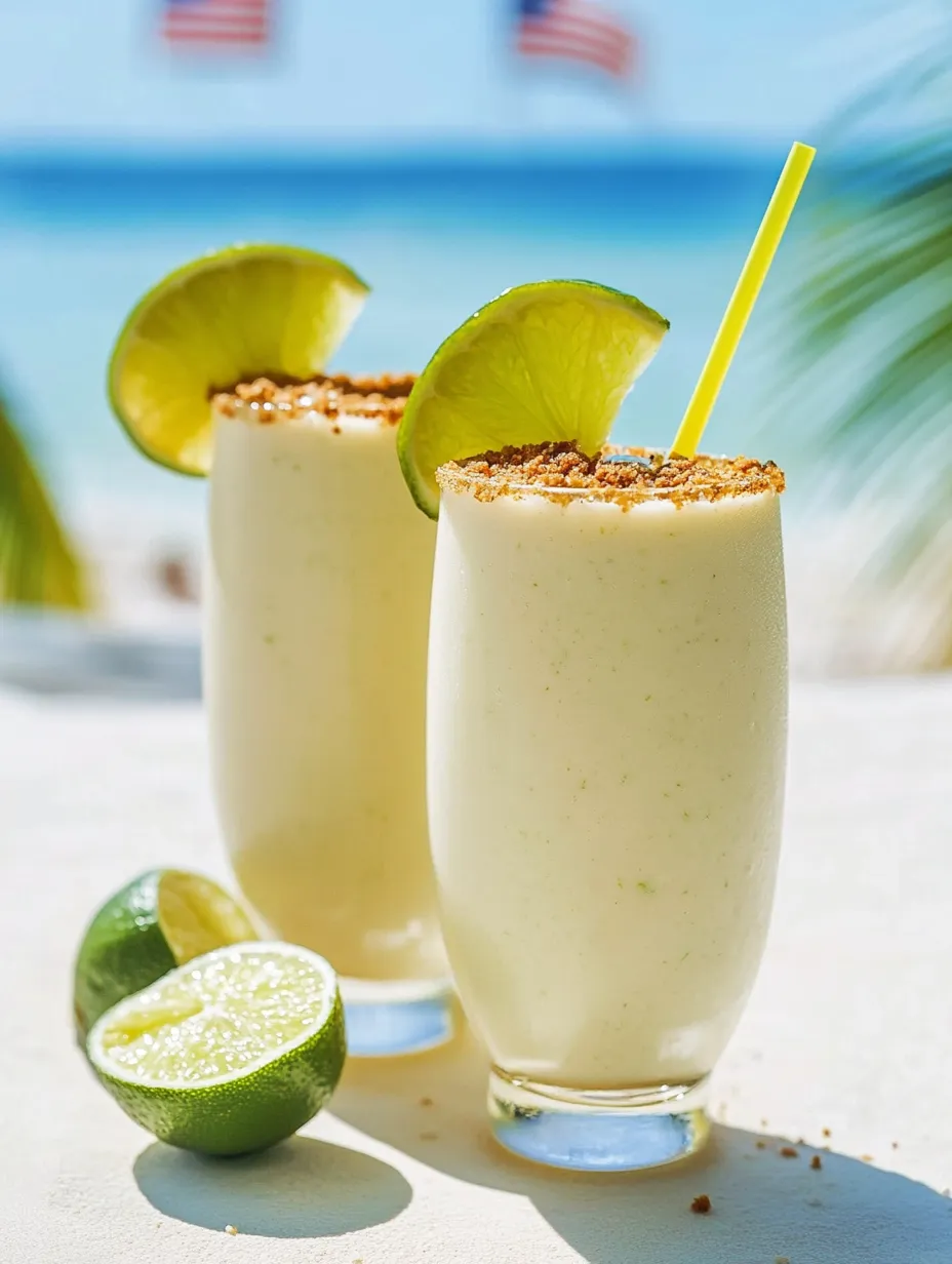 Two glasses of healthy key lime pie.