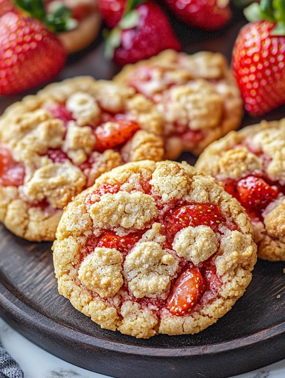 A cookie with strawberries on top.
