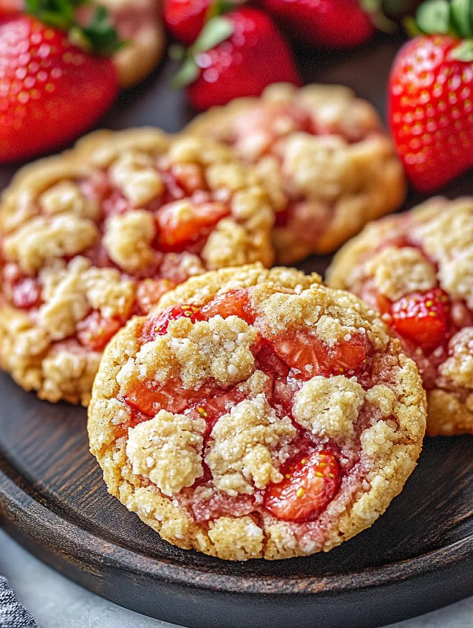 A cookie with strawberries on top.