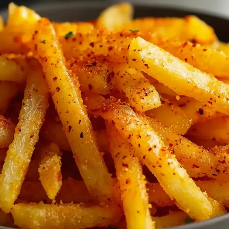A bowl of fries with spices.