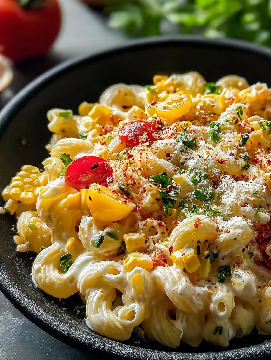 A bowl of pasta with tomatoes and cheese.