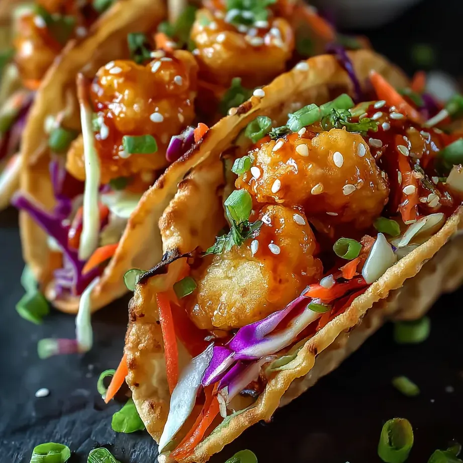 A taco with shrimp and vegetables.