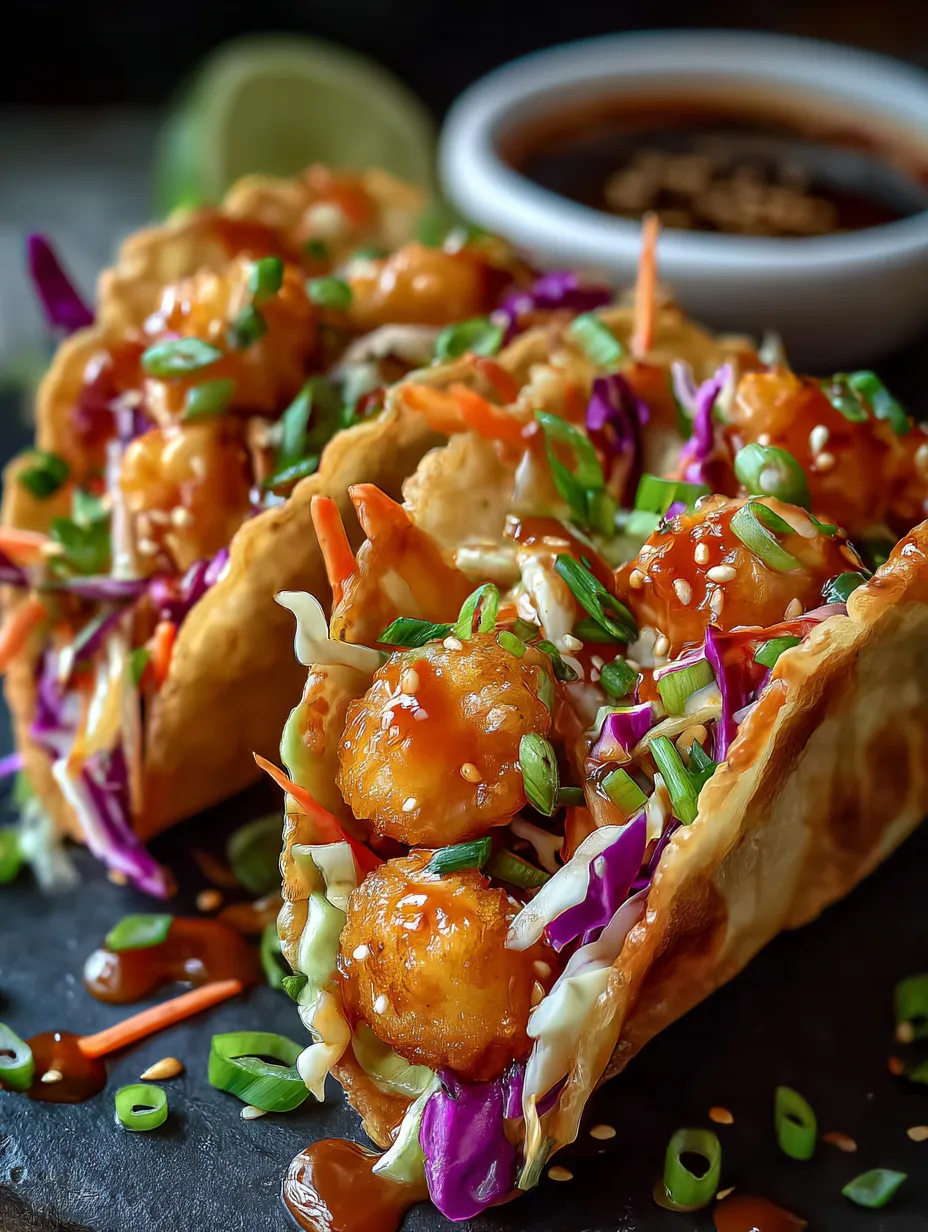A taco with shrimp and vegetables.