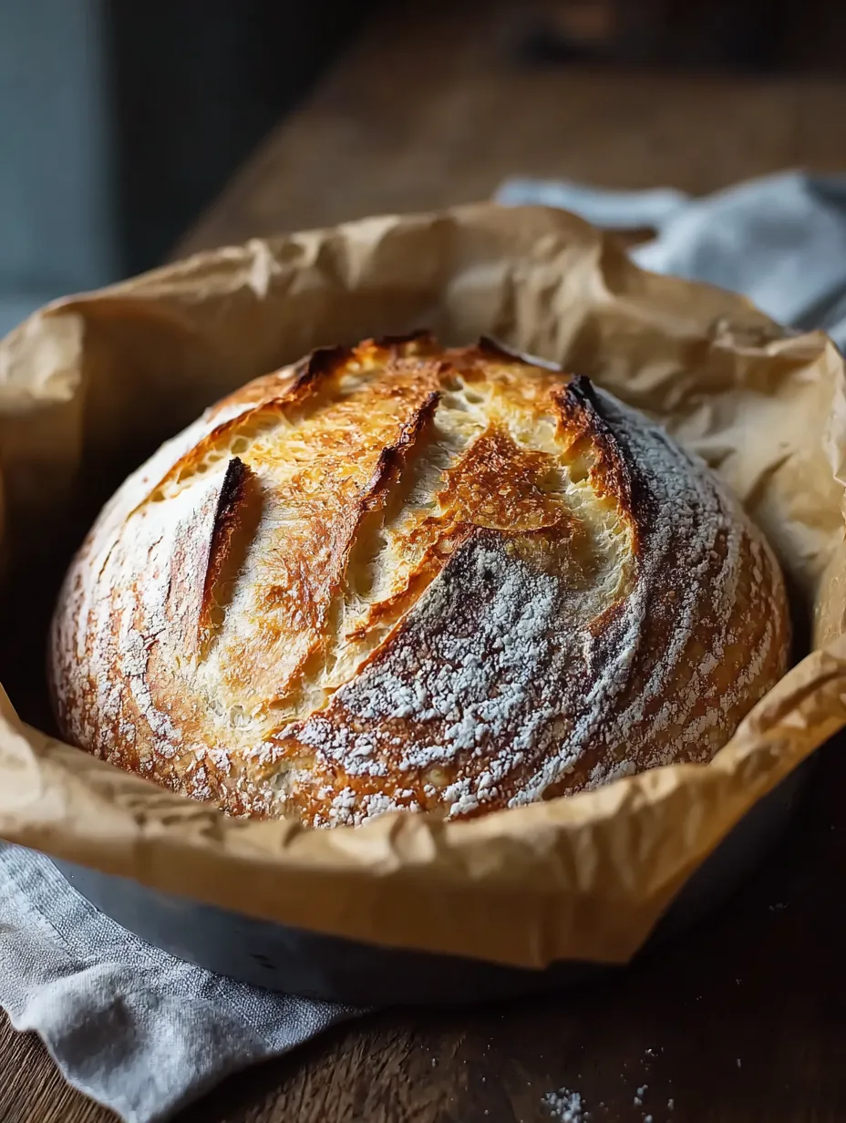 A loaf of bread on a table.