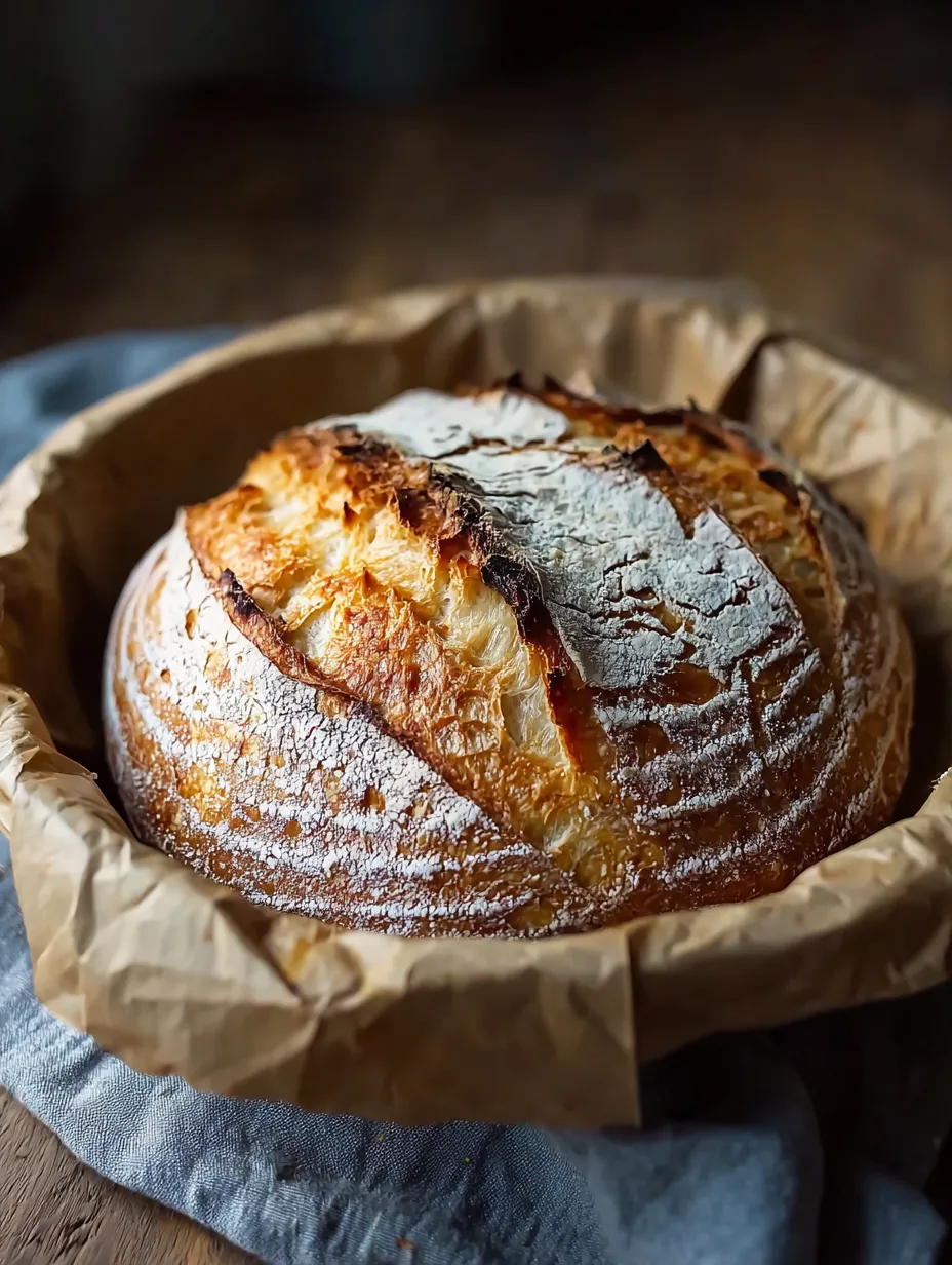 A loaf of bread in a basket.