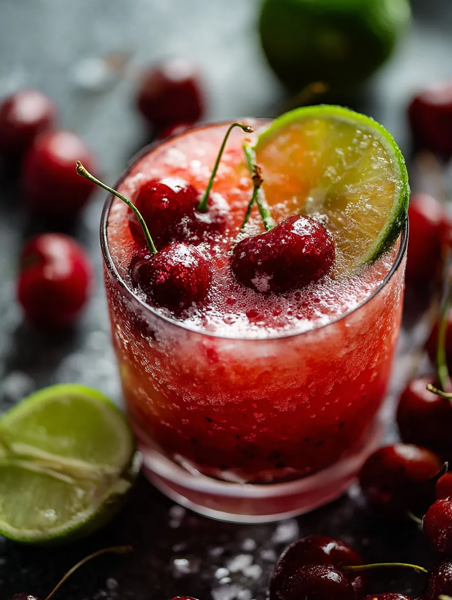 A glass of red juice with a slice of lime in it.