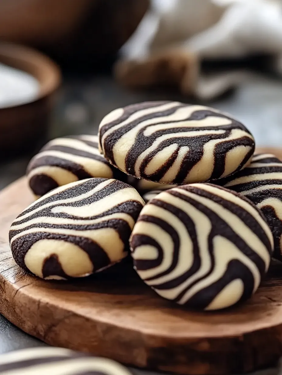 A stack of chocolate and white cookies.