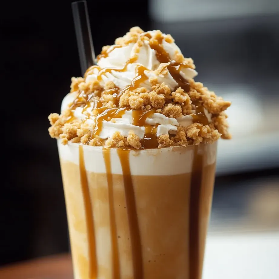 A glass of caramel sauce with whipped cream.