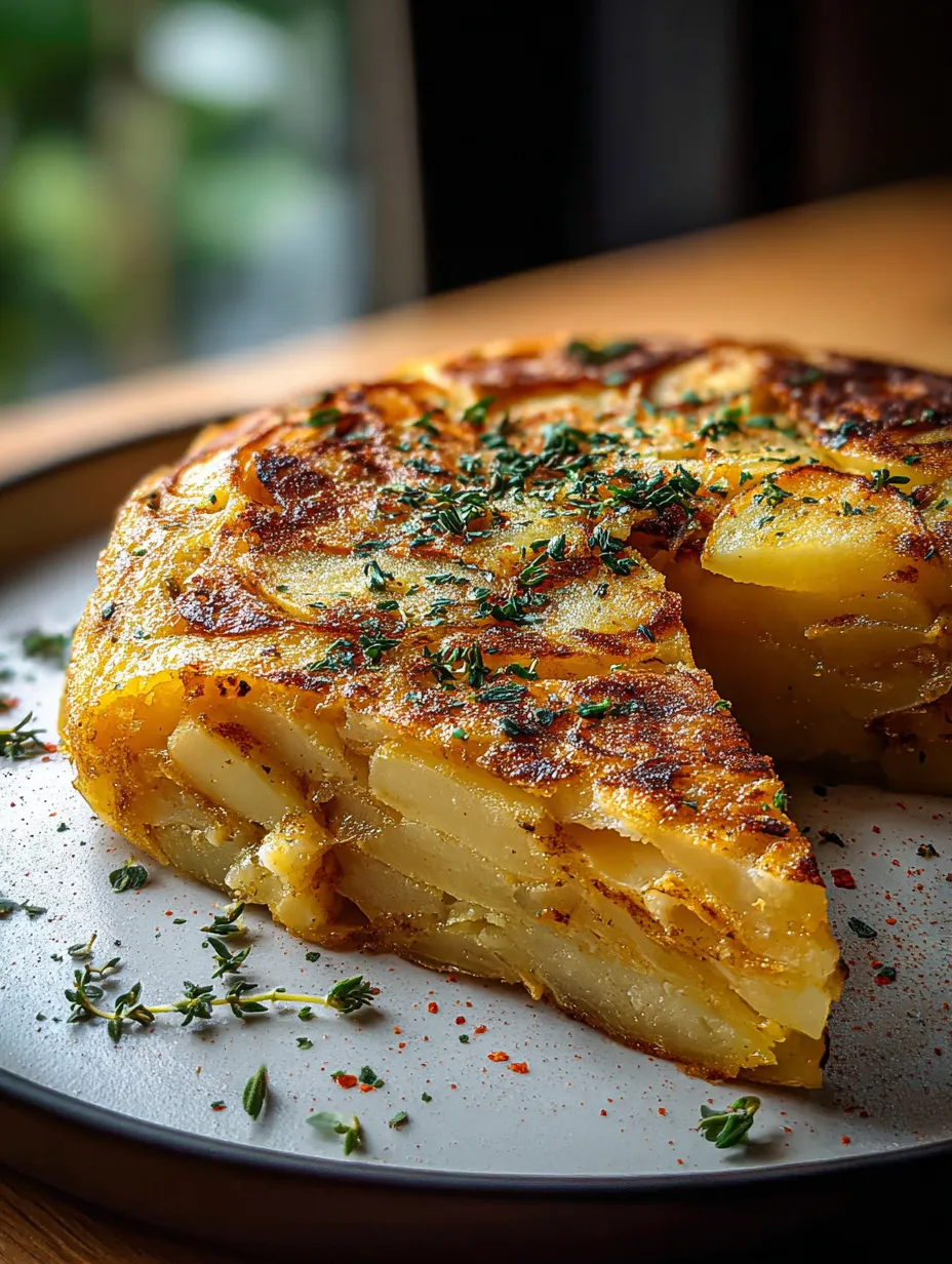 A slice of potato pie on a plate.