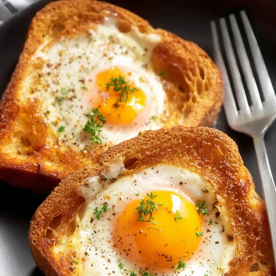 Two eggs on toast.