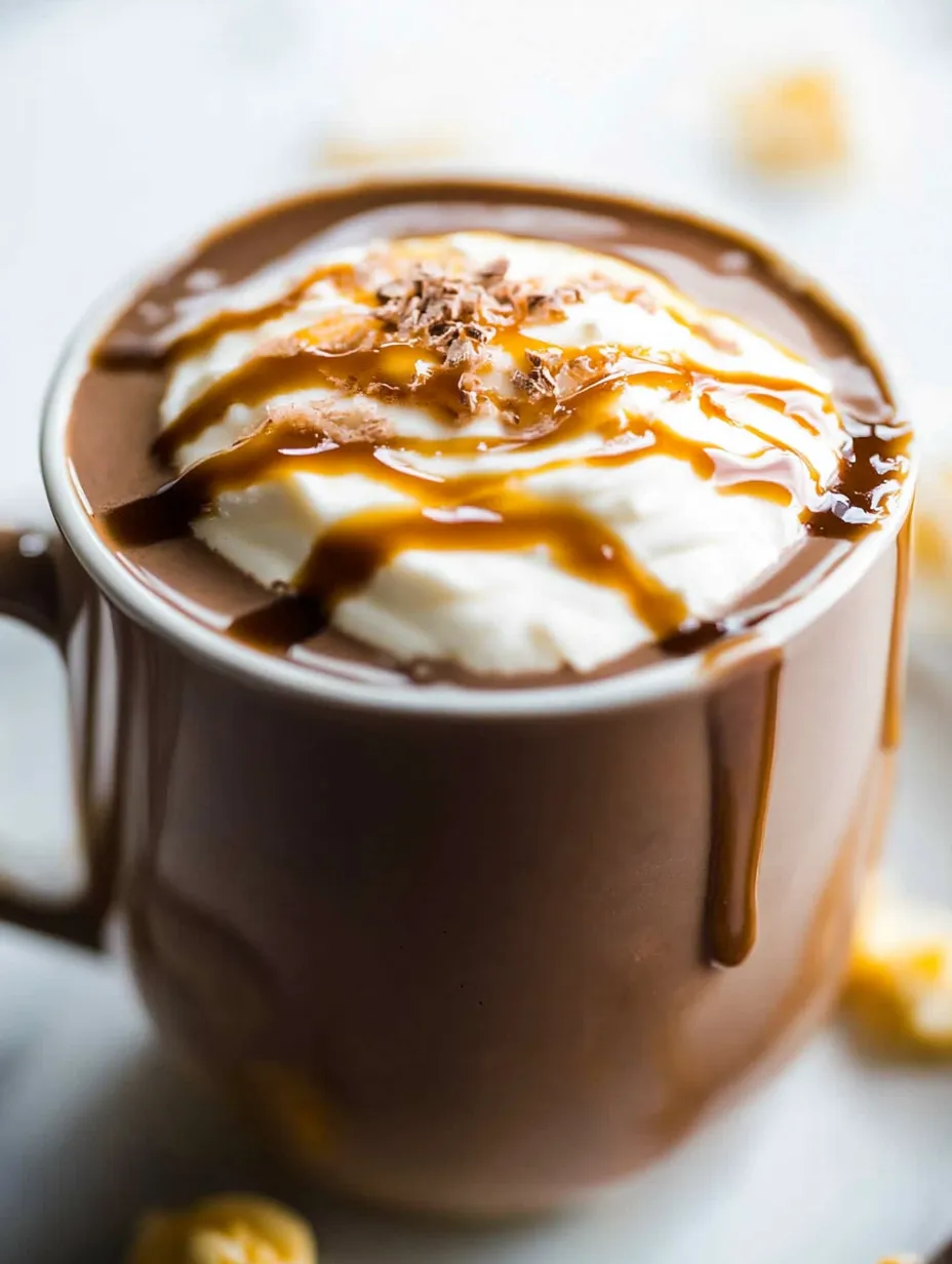 A cup of chocolate with whipped cream.