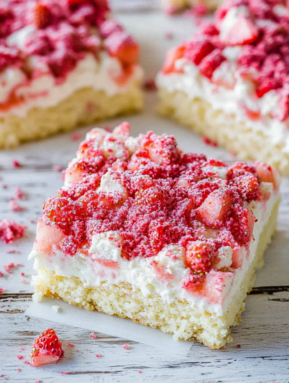 A slice of cake with strawberries and whipped cream.