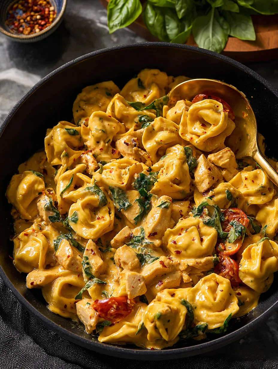 A bowl of pasta with meat and vegetables.