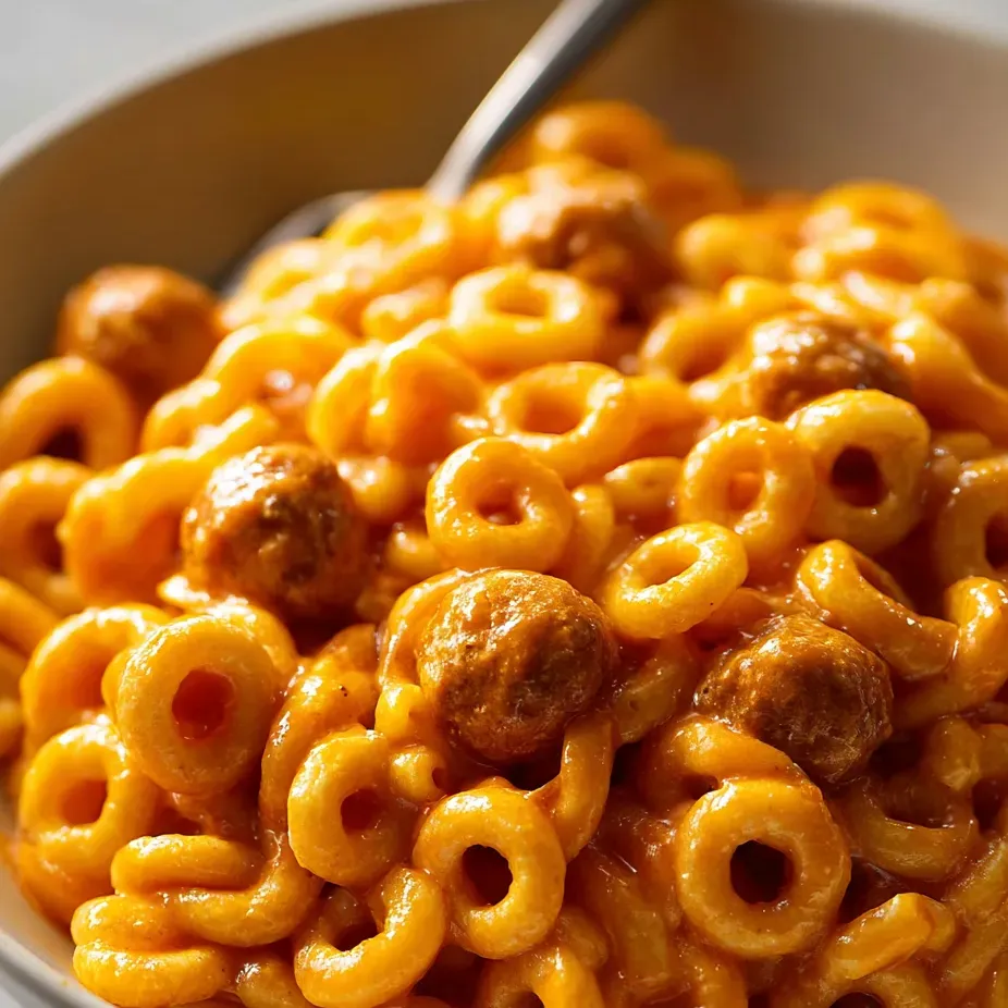 A bowl of macaroni and cheese with a spoon in it.