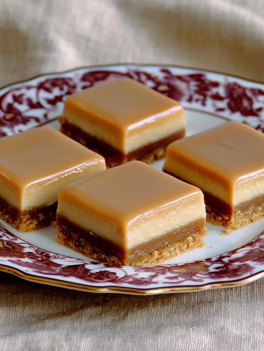 A plate of square desserts.