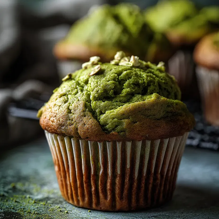 A cupcake with green frosting.